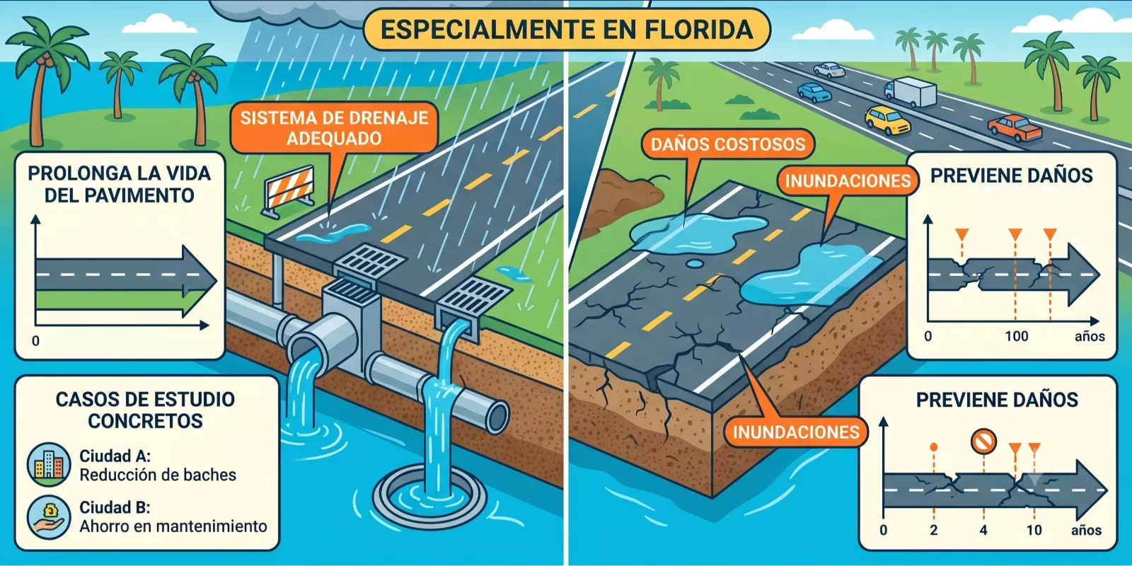 Drenaje: Clave para Pavimentos Duraderos en Florida
